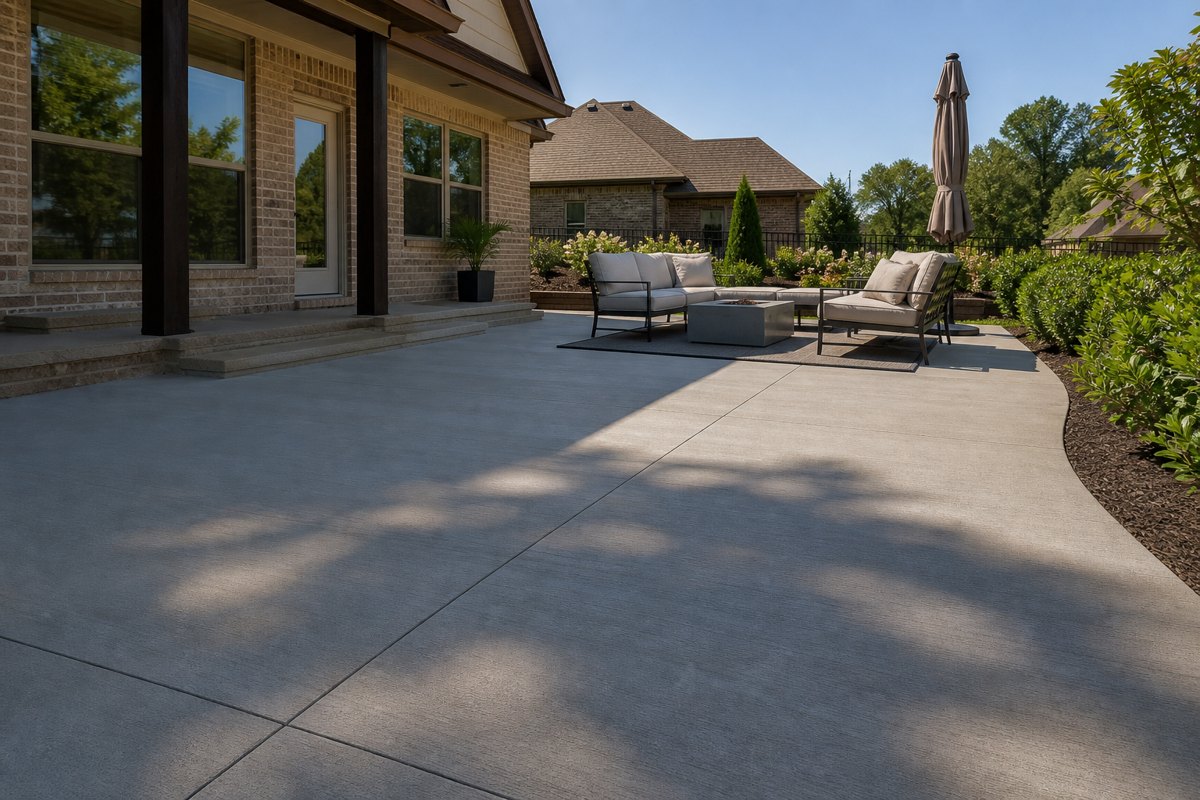 Finished concrete patio slab