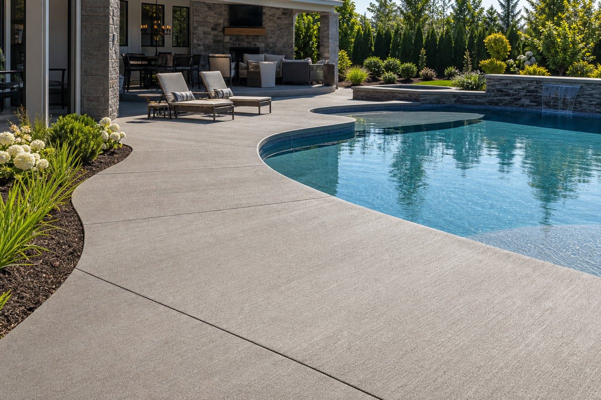 Concrete pool deck flatwork