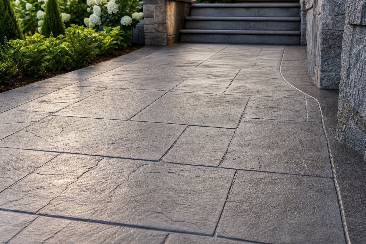 Stamped concrete texture detail